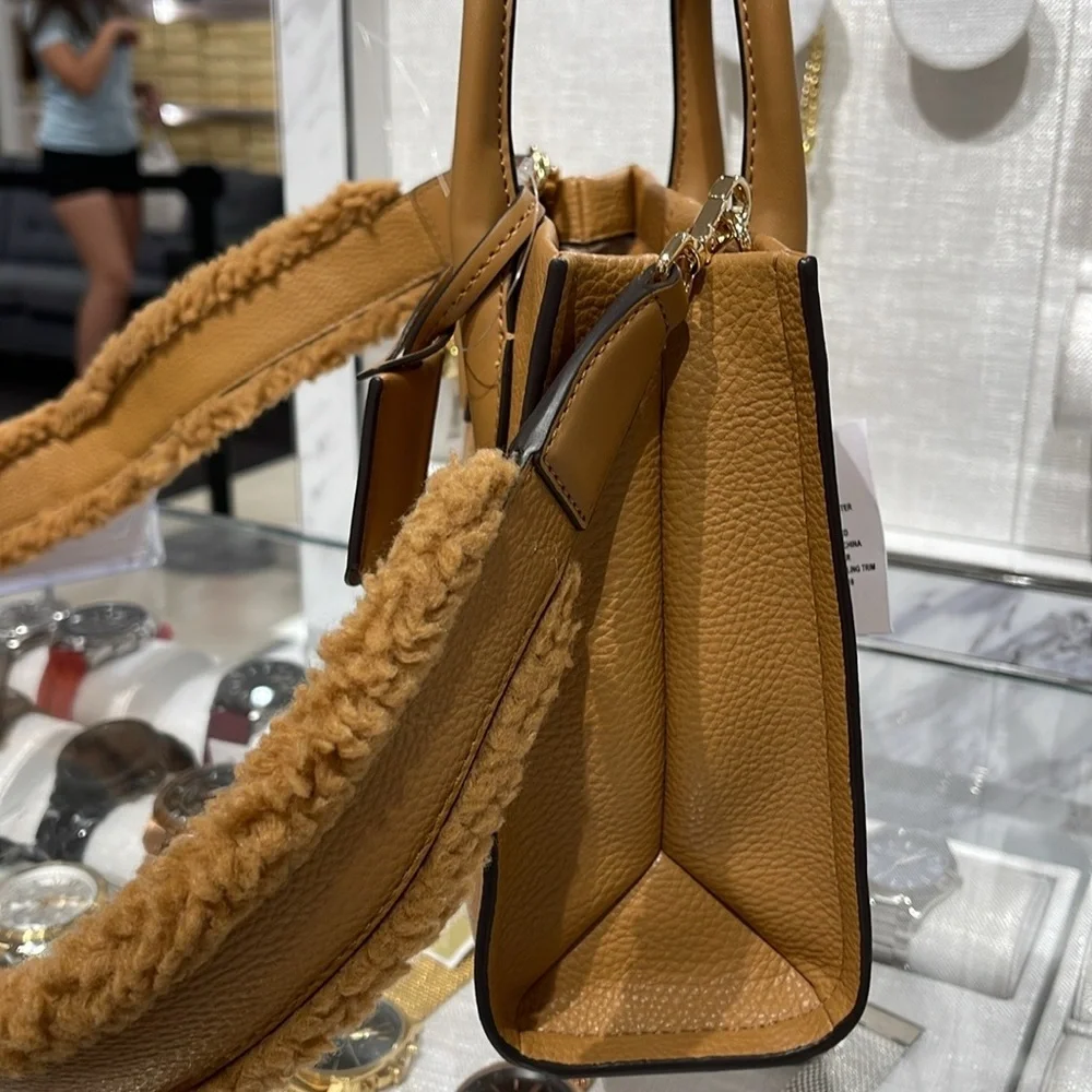 Michael Kors Mirella Small Pebbled Leather Shopper Top Zip Crossbody XBody nwt